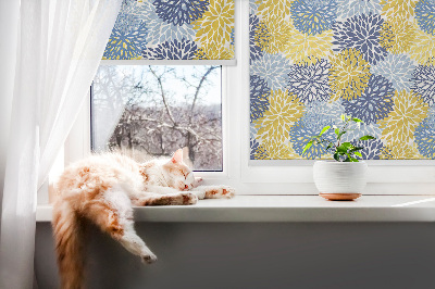Blackout roller blind for window Painted plants