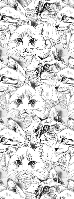 Fabric roller blind for window Drawn cats