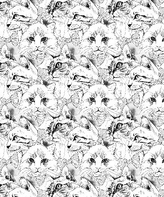 Fabric roller blind for window Drawn cats