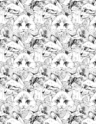 Fabric roller blind for window Drawn cats