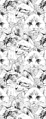 Fabric roller blind for window Drawn cats