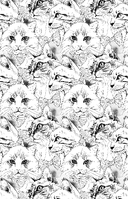 Fabric roller blind for window Drawn cats