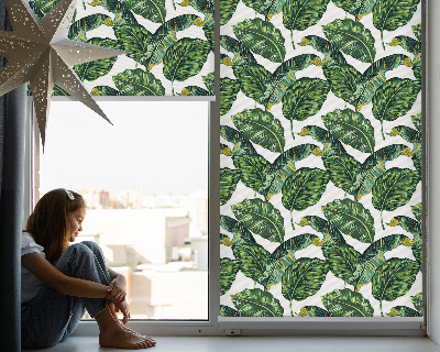 Blackout roller blind for window Exotic leaves