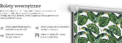 Blackout roller blind for window Exotic leaves