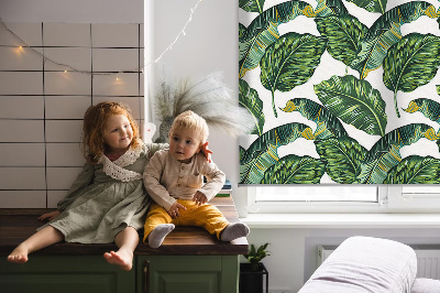 Blackout roller blind for window Exotic leaves