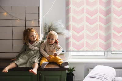 Blackout roller blind Pink zigzags
