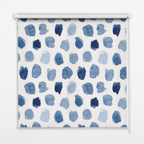 Blackout roller blind Blue painted spots