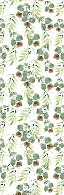 Fabric roller blind for window Green leaves