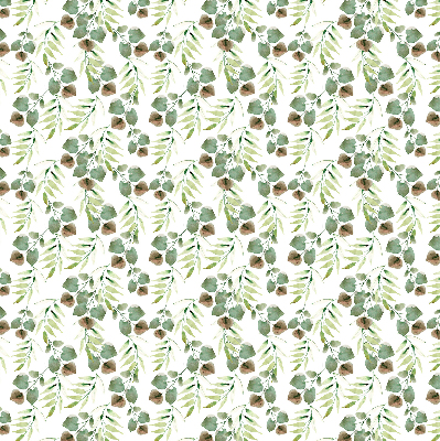 Fabric roller blind for window Green leaves