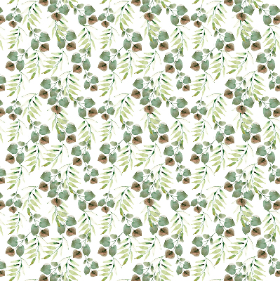 Fabric roller blind for window Green leaves