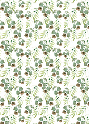 Fabric roller blind for window Green leaves