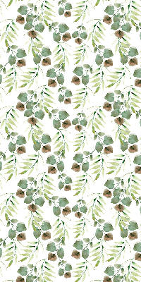 Fabric roller blind for window Green leaves