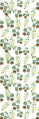 Fabric roller blind for window Green leaves