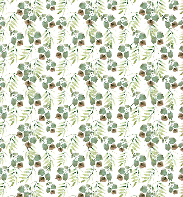 Fabric roller blind for window Green leaves