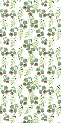Fabric roller blind for window Green leaves