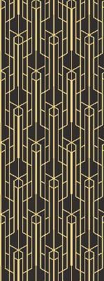 Blackout roller blind for window Yellow pattern