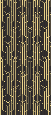 Blackout roller blind for window Yellow pattern