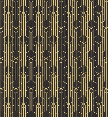 Blackout roller blind for window Yellow pattern