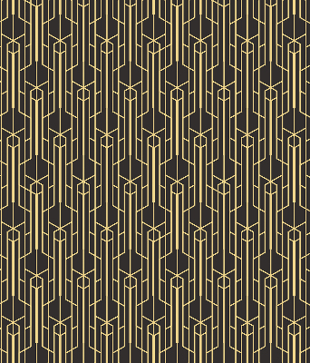 Blackout roller blind for window Yellow pattern