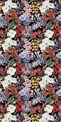 Fabric roller blind for window Colorful flowers