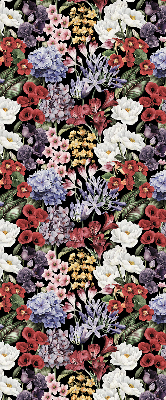 Fabric roller blind for window Colorful flowers