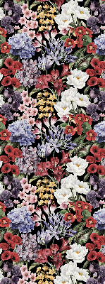 Fabric roller blind for window Colorful flowers