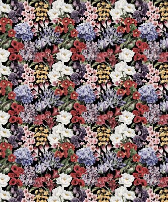 Fabric roller blind for window Colorful flowers