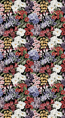 Fabric roller blind for window Colorful flowers