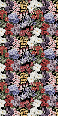 Fabric roller blind for window Colorful flowers