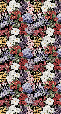 Fabric roller blind for window Colorful flowers