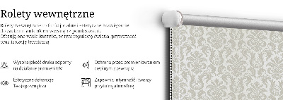Fabric roller blind for window Beige pattern