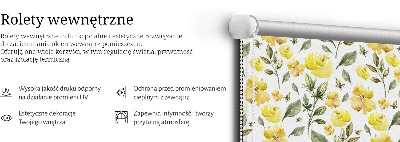 Blackout roller blind Yellow flowers