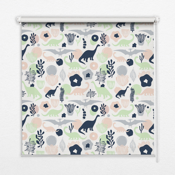 Blackout roller blind for window Colorful dinosaurs