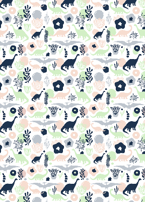 Blackout roller blind for window Colorful dinosaurs