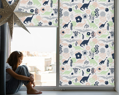Blackout roller blind for window Colorful dinosaurs