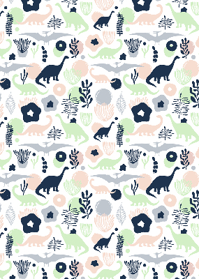 Blackout roller blind for window Colorful dinosaurs