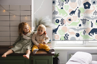 Blackout roller blind for window Colorful dinosaurs