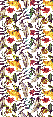 Fabric roller blind for window Colorful flowers