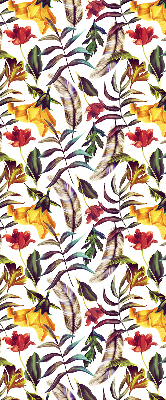 Fabric roller blind for window Colorful flowers