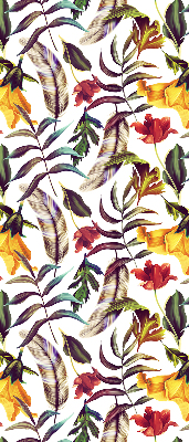 Fabric roller blind for window Colorful flowers