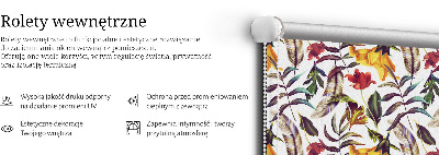 Fabric roller blind for window Colorful flowers
