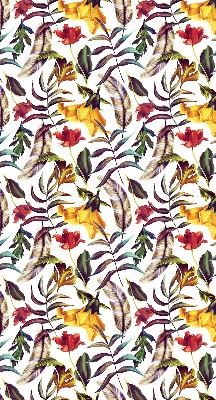 Fabric roller blind for window Colorful flowers