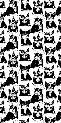 Blackout roller blind for window Drawn dogs