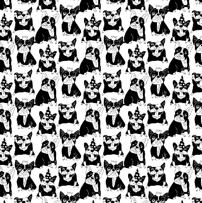 Blackout roller blind for window Drawn dogs