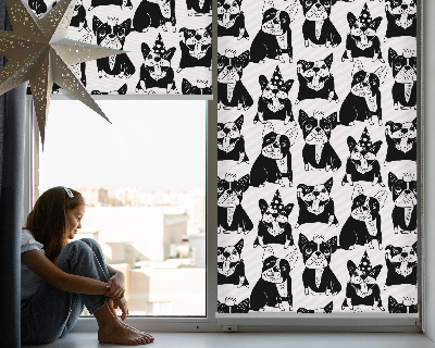 Blackout roller blind for window Drawn dogs