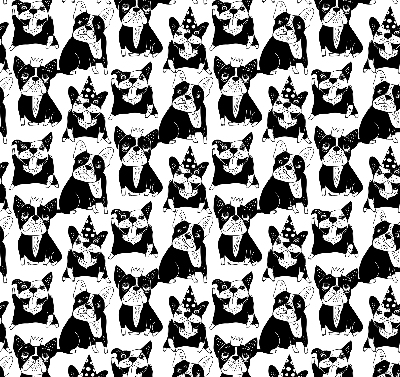 Blackout roller blind for window Drawn dogs