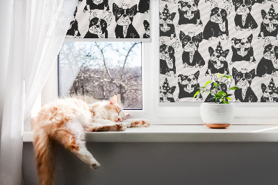Blackout roller blind for window Drawn dogs