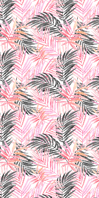 Fabric roller blind for window Pink and black leaves