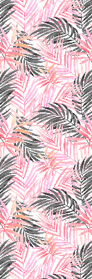 Fabric roller blind for window Pink and black leaves