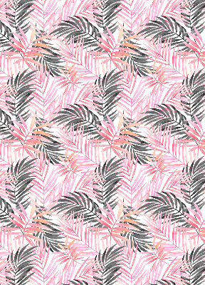 Fabric roller blind for window Pink and black leaves